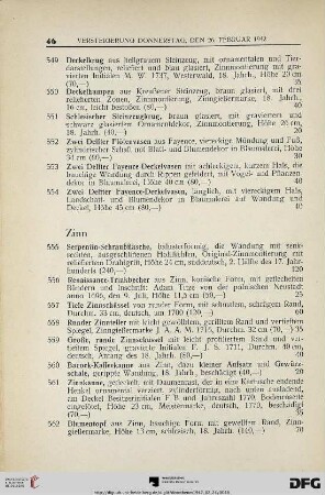 Zinn (Nr. 555-608)