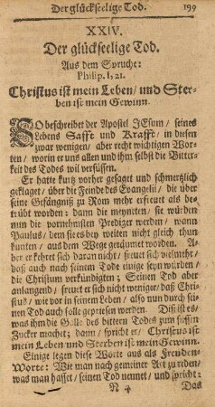 XXIV. Der glückseelige Tod