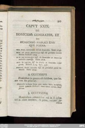 Caput XXIX. De Homicidio Generatim, Et De Homicidio Simplici Eiusque Poena.