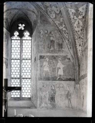 evangelische Pfarrkirche innen; Chor, Ostwand rechts nach der Restaurierung