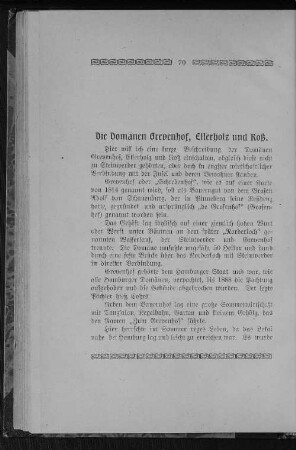 Die Domänen Grevenhof, Ellerholz und Roß.