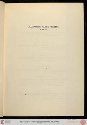Ölgemälde Alter Meister (Nr. 103-121)