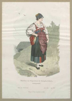 "Mädchen aus Rippoldsau im Schapbachthale, Schwarzwald."