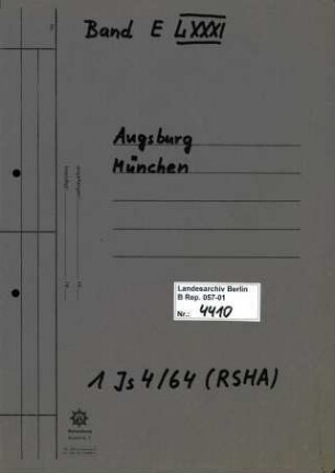Ermittlungsverfahren gegen Bernhard Baatz (*19.11.1910) u.a. wegen Mordes, Beteiligung an der sogenannten Sonderbehandlung von 317 polnischen Zivilarbeitern und Ostarbeitern in den Jahren 1940 bis 1943 als Leiter der Referate IV D 2 (Polenreferat) und IV D (ausländische Arbeiter) des Reichssicherheitshauptamts (RSHA)