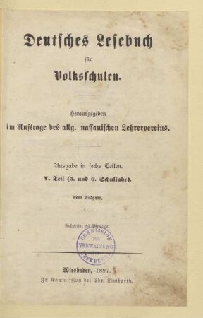Teil 5 = (5. und 6. Schuljahr), [Schülerband]: [Teil 5 = (5. und 6. Schuljahr), [Schülerband]]