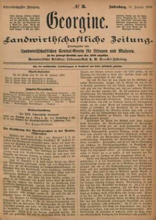 Achtundsechzigster Jahrgang. No. 3. Insterburg, 18. Januar 1900.