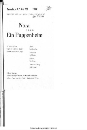 Nora oder Ein Puppenheim