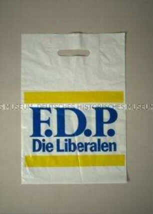 Kunststofftüte mit Wahlwerbung - "F.D.P. / Die Liberalen"