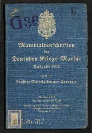 Materialvorschriften der Deutschen Kriegs-Marine