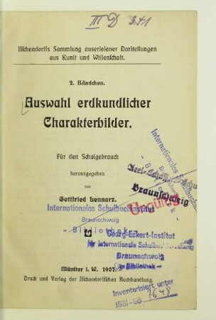 Auswahl erdkundlicher Charakterbilder
