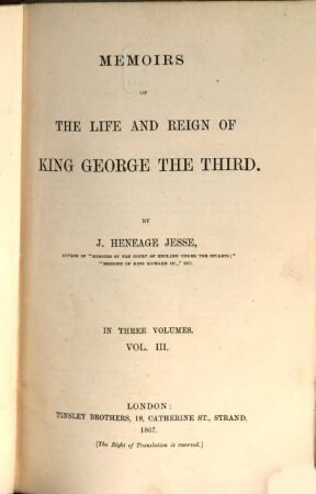 Memoirs of the Life and Reign of King George the Third, 3