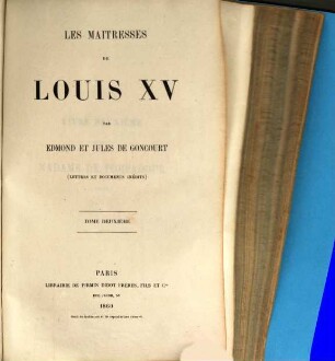 Les maitresses de Louis XV : lettres et documents inédits, 2