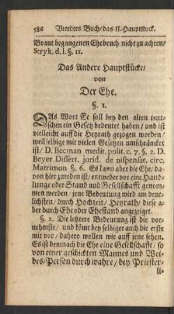 Das Andere Hauptstücke/ von Der Ehe