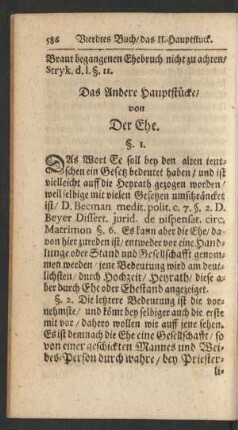 Das Andere Hauptstücke/ von Der Ehe
