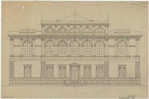 Döllgast, Hans; München; Alte Pinakothek, Wiederaufbau - Ostseite (Ansicht)
