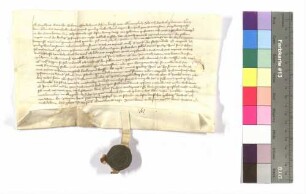 St. Burkhardt; Engelhard Gawche bekennt, nachdem er zu Neuenstein im Gefängnis war, seine Leibeigenschaft; Siegel: Zürch von Stetten.