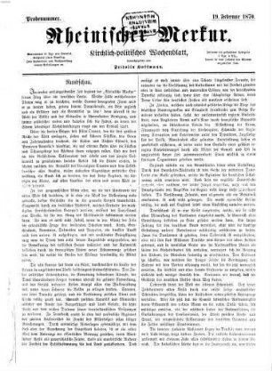 Rheinischer Merkur : kirchl.-polit. Wochenblatt. 1. 1870