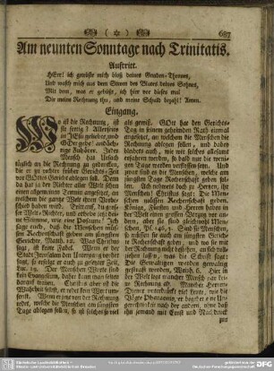 Am neunten Sonntage nach Trinitatis