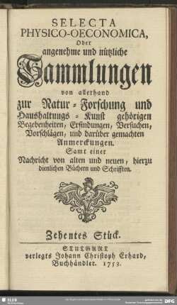Zehentes Stück. 1753