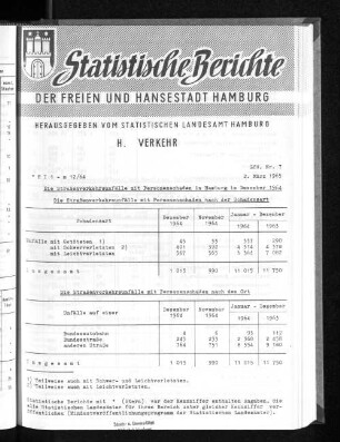 Die Straßenverkehrsunfälle mit Personenschaden in Hamburg im Dezember 1964 : Lfd. Nr. 7