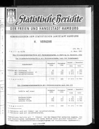 Die Straßenverkehrsunfälle mit Personenschaden in Hamburg im Dezember 1964 : Lfd. Nr. 7