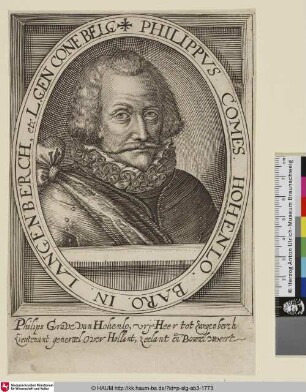 Philippus Comes Hohenlo [Philipp von Hohenlohe]