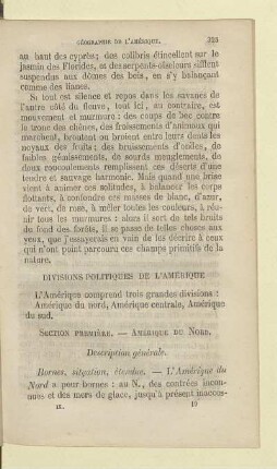 Section première. – Amérique du Nord