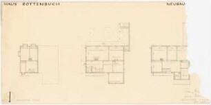 Haus, Rottenbuch Neubauprojekt: Grundriss Keller-, Erd- und Obergeschoss 1:100