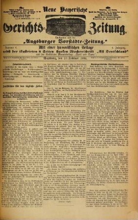 Neue bayerische Gerichts-Zeitung. 1894 = Jg. 6