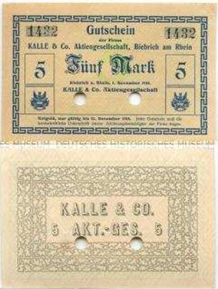 Biebrich, Kalle & Co., 5 Mark