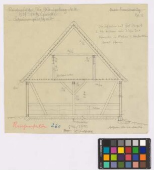 Reichenfelde (Kreis Königsberg/Neumark): Hof Nr. 18 Fritz Gericke. Scheune (Querschnitt)