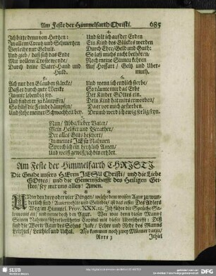 Am Feste der Himmelfarth Christi