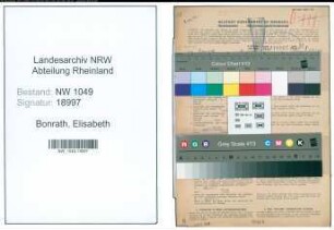 Entnazifizierung Elisabeth Bonrath , geb. 14.05.1889 (Lehrerin)