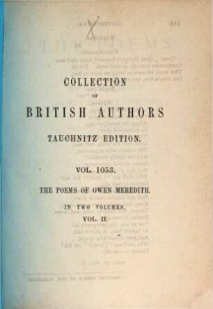 The poems of Owen Meredith (Robert Lytton). 2
