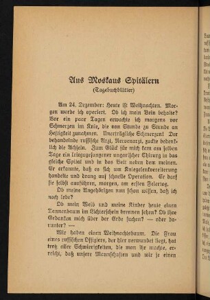 24-36, Aus Moskaus Spitälern
