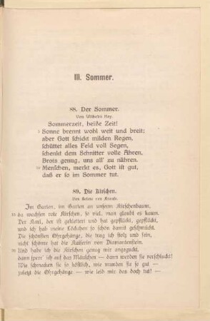III. Sommer