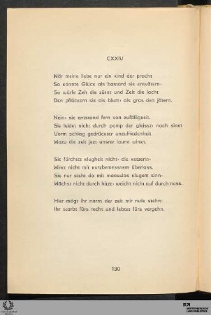CXXIV: Wär meine liebe nur ein kind der pracht