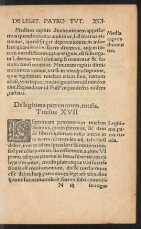 De legitima patronorum. tutela. Titulus XVII