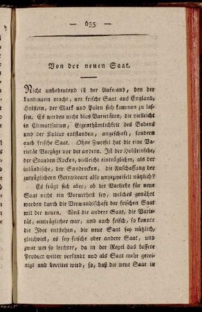 Von der neuen Saat