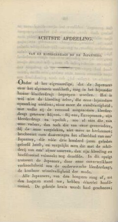 Achtetse Afdeeling. Van de kleederdragt bij de Japanners