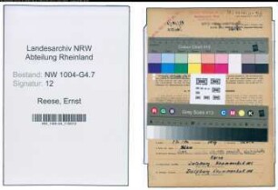 Entnazifizierung Ernst Reese , geb. 15.10.1897 (Ofenmeister)