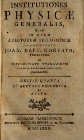 Institutiones Physicae Generalis