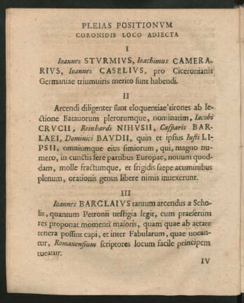 Pleias Positionvm Coronidis Loco Adiecta