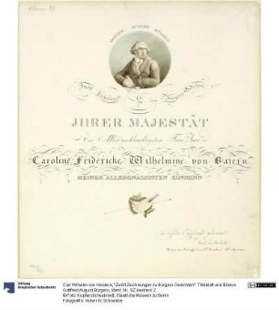 "Zwölf Zeichnungen zu Bürgers Gedichten". Titelblatt und Bildnis Gottfried August Bürgers