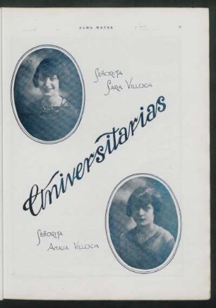 Universitarias - Señorita Sara Villoca [y] Señorita Amalia Villoca