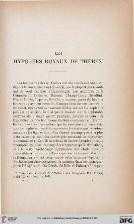Les hypogées royaux de Thèbes