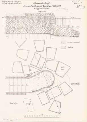 Südermolenkopf, Pillau Wiederaufbau: Grundriss, Schnitte 1:150