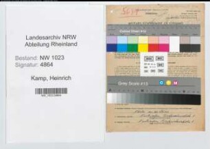 Entnazifizierung Heinrich Kamp , geb. 17.06.1891 (Maurer)