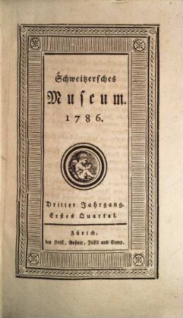 Schweitzersches Museum. 3,[1]. 1786/87, H. 1 - 6