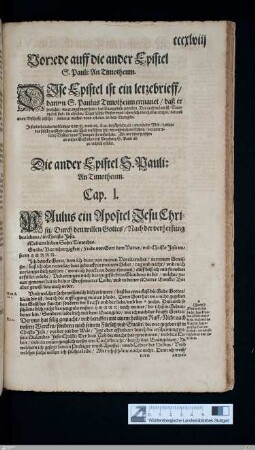 Die ander Epistel S. Pauli: An Timotheum
